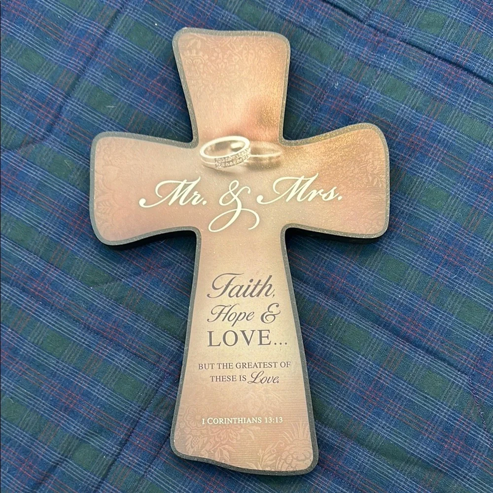 Elegant Tan Wall Cross Decor - Picture 1 of 2